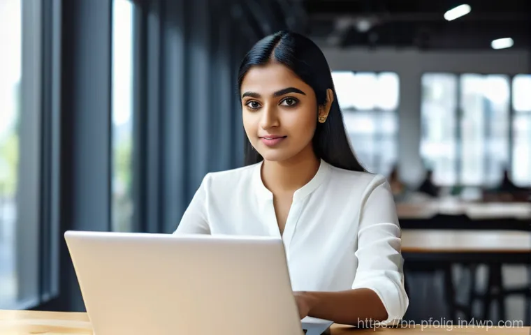 포트폴리오 경력 디자인의 최신 기술 트렌드 - **Prompt: "A vibrant, modern digital portfolio showcase. A young Bengali woman, in her late 20s, wit...